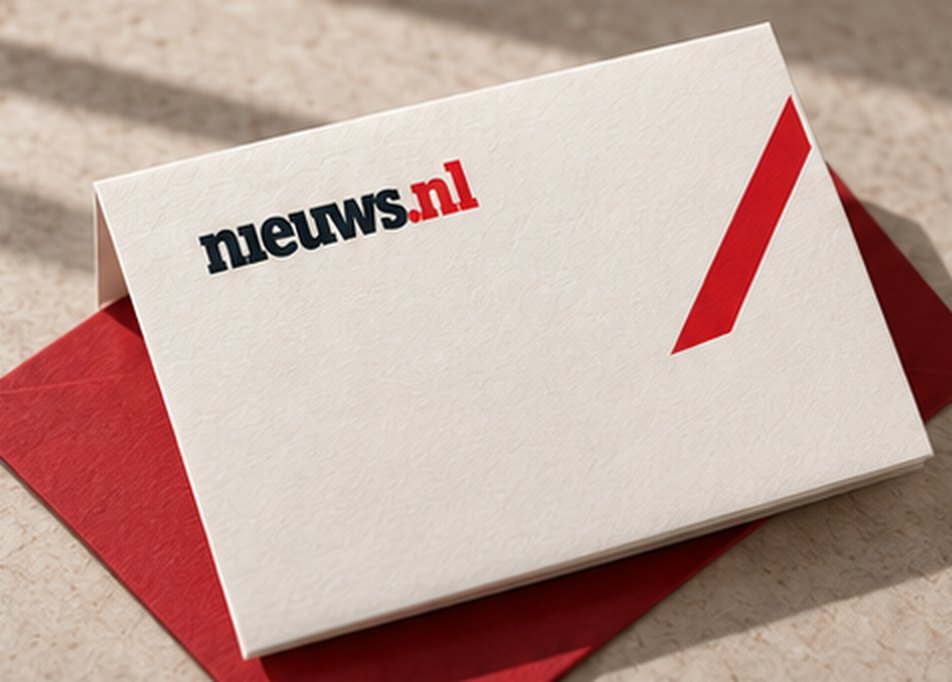 Kaart met nieuws.nl-logo op rode envelop